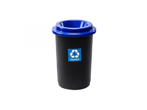Kosz do segregacji odpadów Eco Bin 50l z niebieską pokrywą na papier