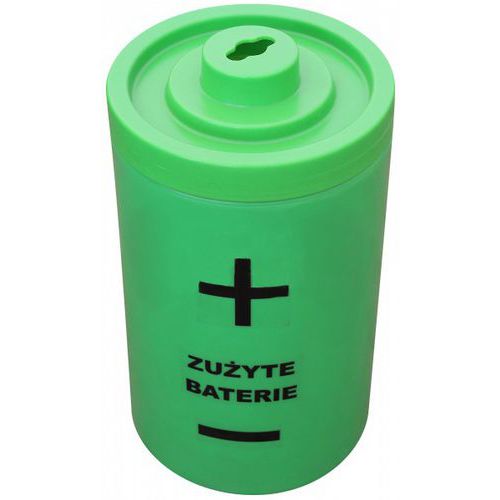 Plastikowy pojemnik na zużyte baterie Bateria 40l zielony