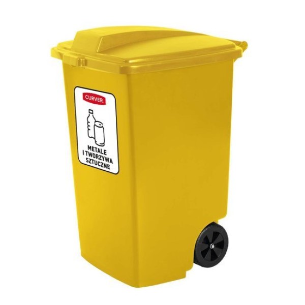 Pojemnik na odpady Curver 100l żółty na metale i tworzywa sztuczne